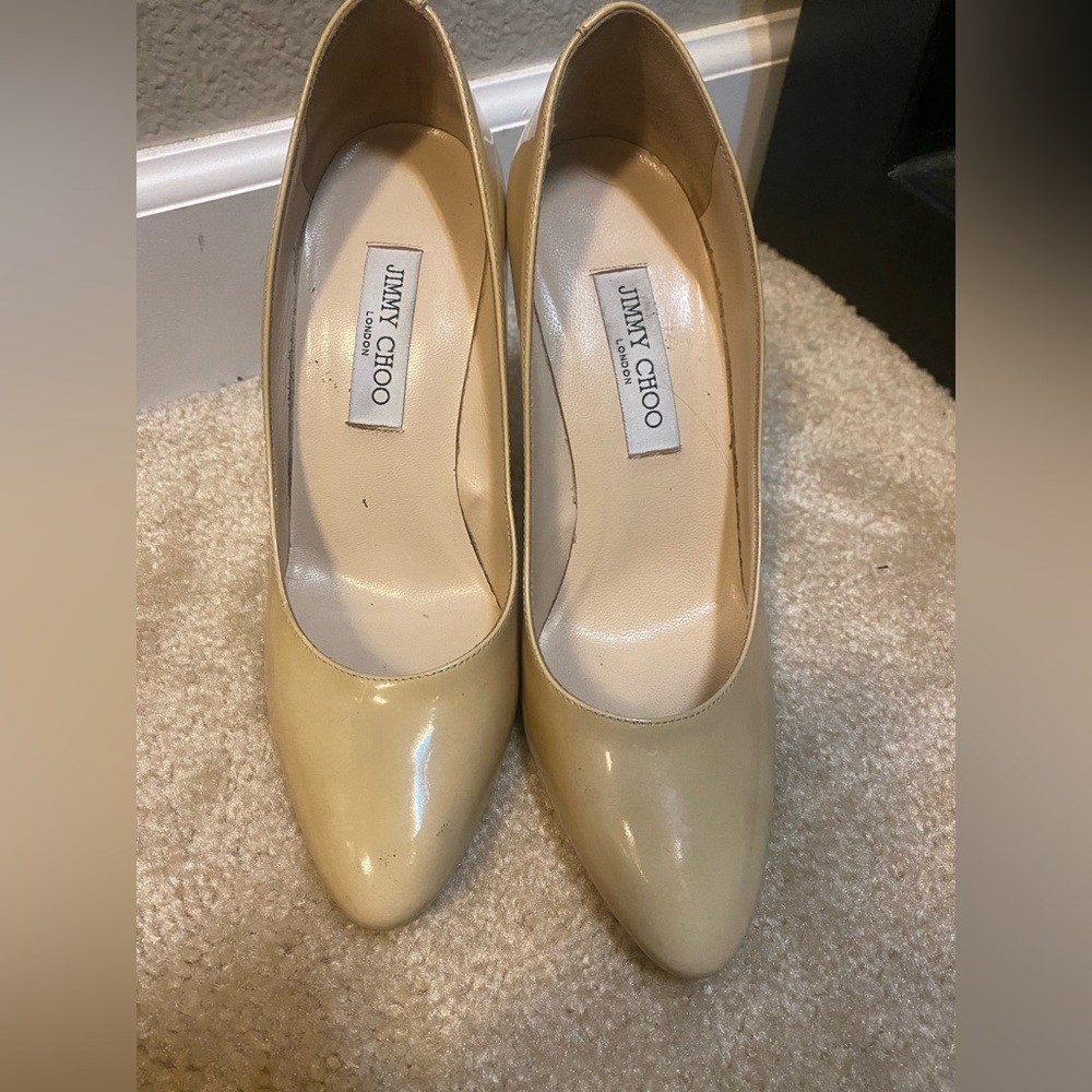 Jimmy Choo Esme 100 Nude Beige Pumps Size 39.5